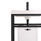 James Martin Vanities Boston 20" Single White Door Bathroom Vanity in Matte Black with 3 cm White Glossy Resin Countertop and Rectangular Sink, , large