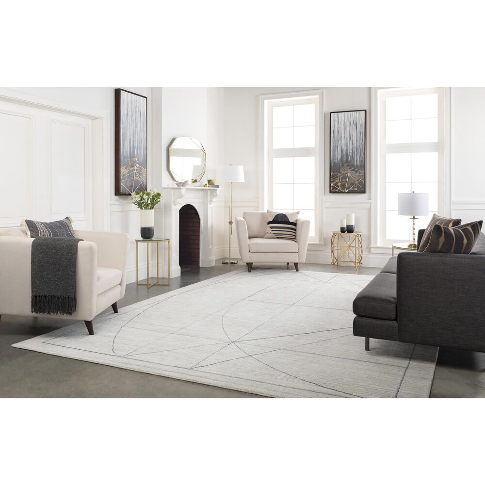 Surya Hightower 9&#39; x 13&#39; Charcoal, White and Black Area Rug, , large