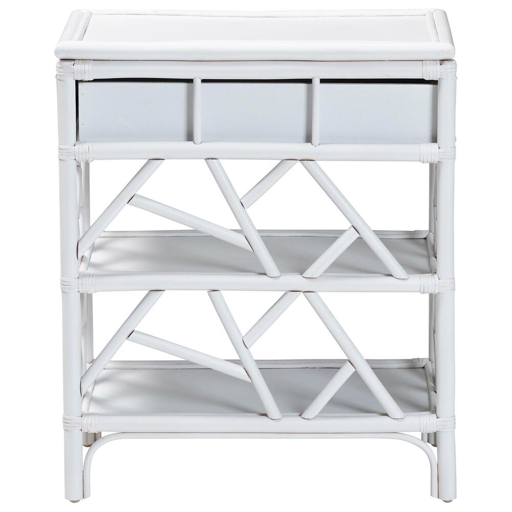 Baxton Studio Daina 1-Drawer Nightstand in White, , large