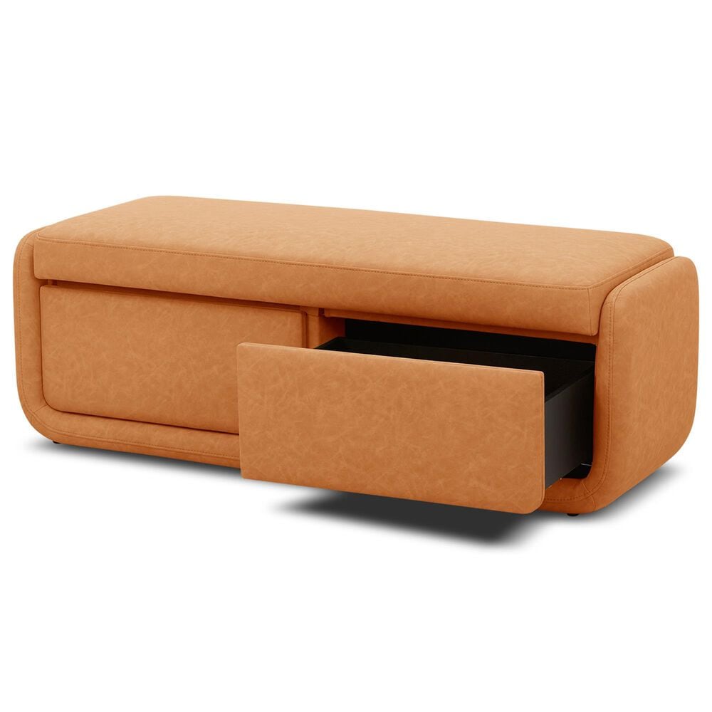 Kuka Home Storage Ottoman in Camel, , large