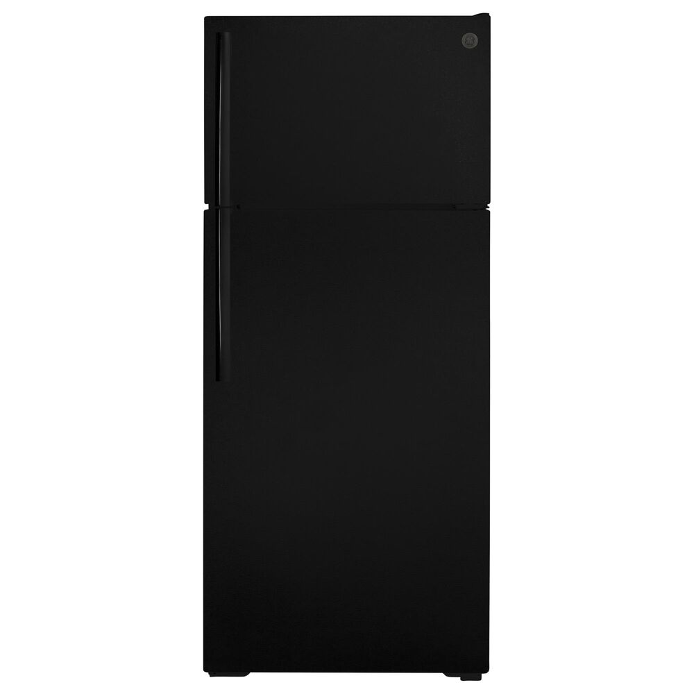 GE Appliances 17.5 Cu. Ft. Energy Star Top-Freezer Refrigerator with LED Lighting in Black, , large