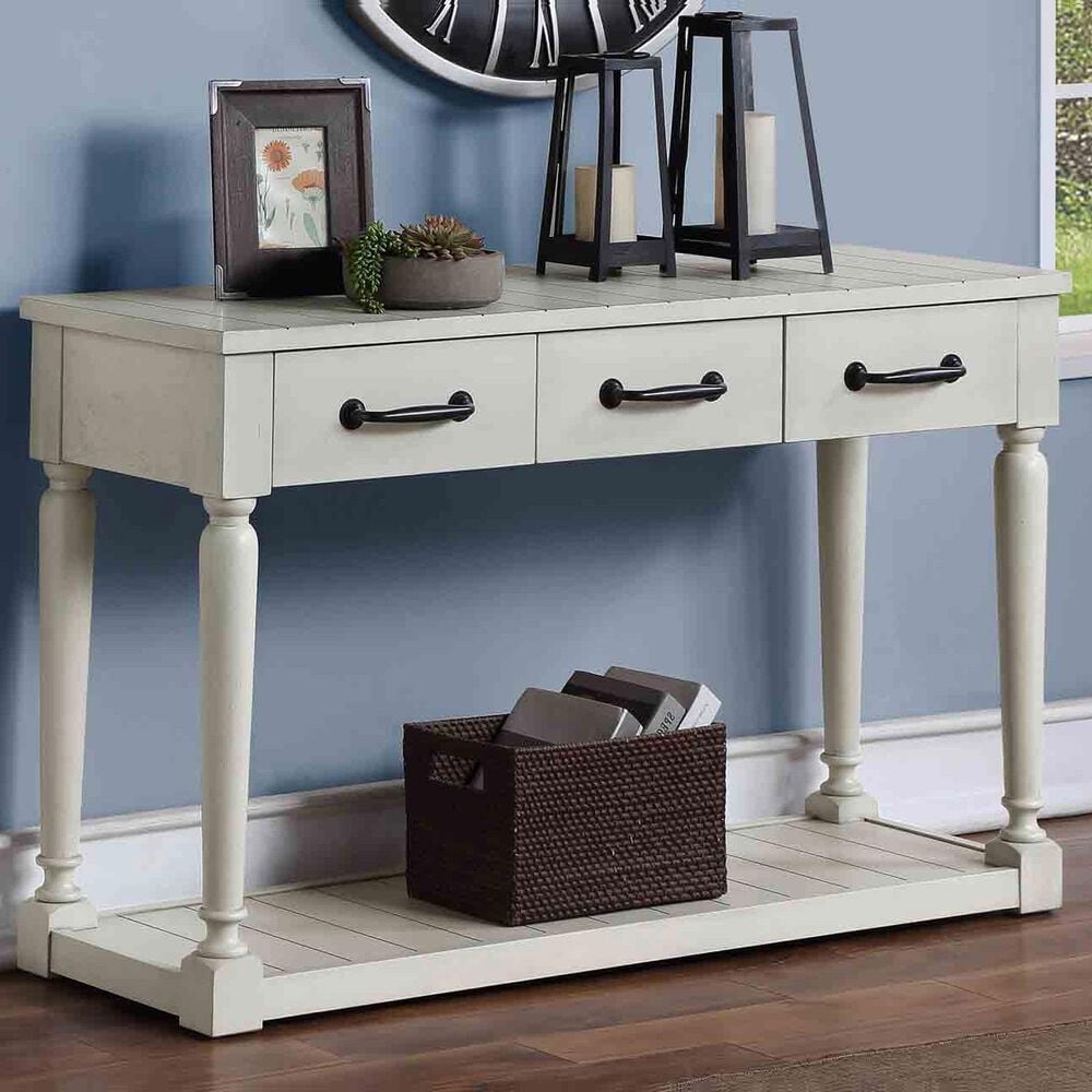 Crystal City Hemingway Sofa Table in Alabaster, , large
