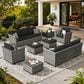 HOMLUX 12-Piece Patio Conversation Set in Black, , large