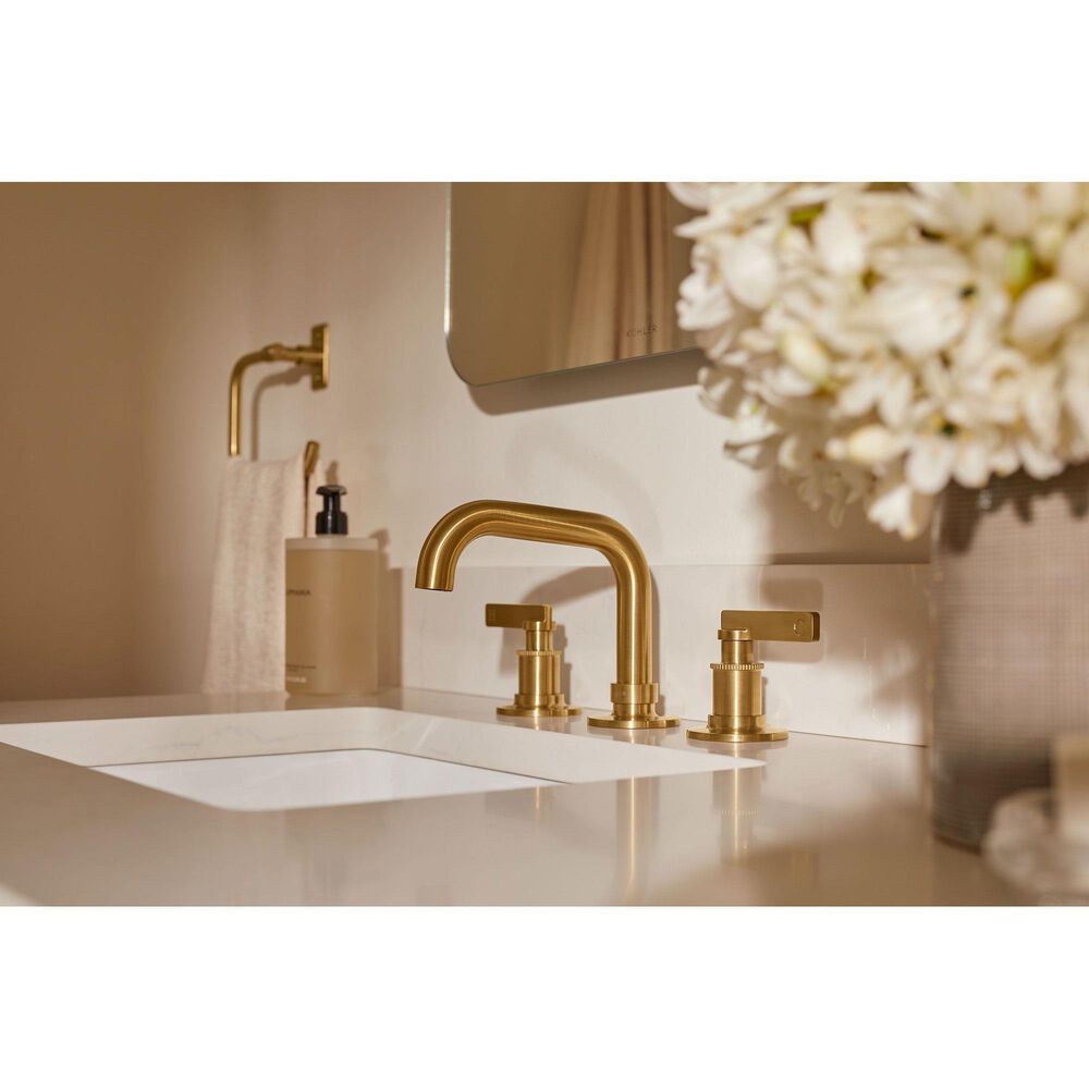 Kohler Castia Widespread Bathroom Sink Faucet in Vibrant Brushed Moderne Brass, , large