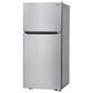 LG 20 Cu. Ft. Top Freezer Refrigerator Reversible Door in Stainless Steel, , large