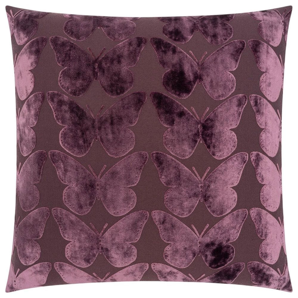 D.V. KAP Home Flutterby 24" Square Throw Pillow in Aubergine, , large