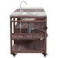 HOMLUX 75.4" Outdoor Kitchen Island with Sink, Solid Wood Outdoor Grill Cart for XL Green Egg Grills, Rolling Outdoor Bar Cart with Stainless Steel Top, for Pizza Prep & BBQ, Brown, , large