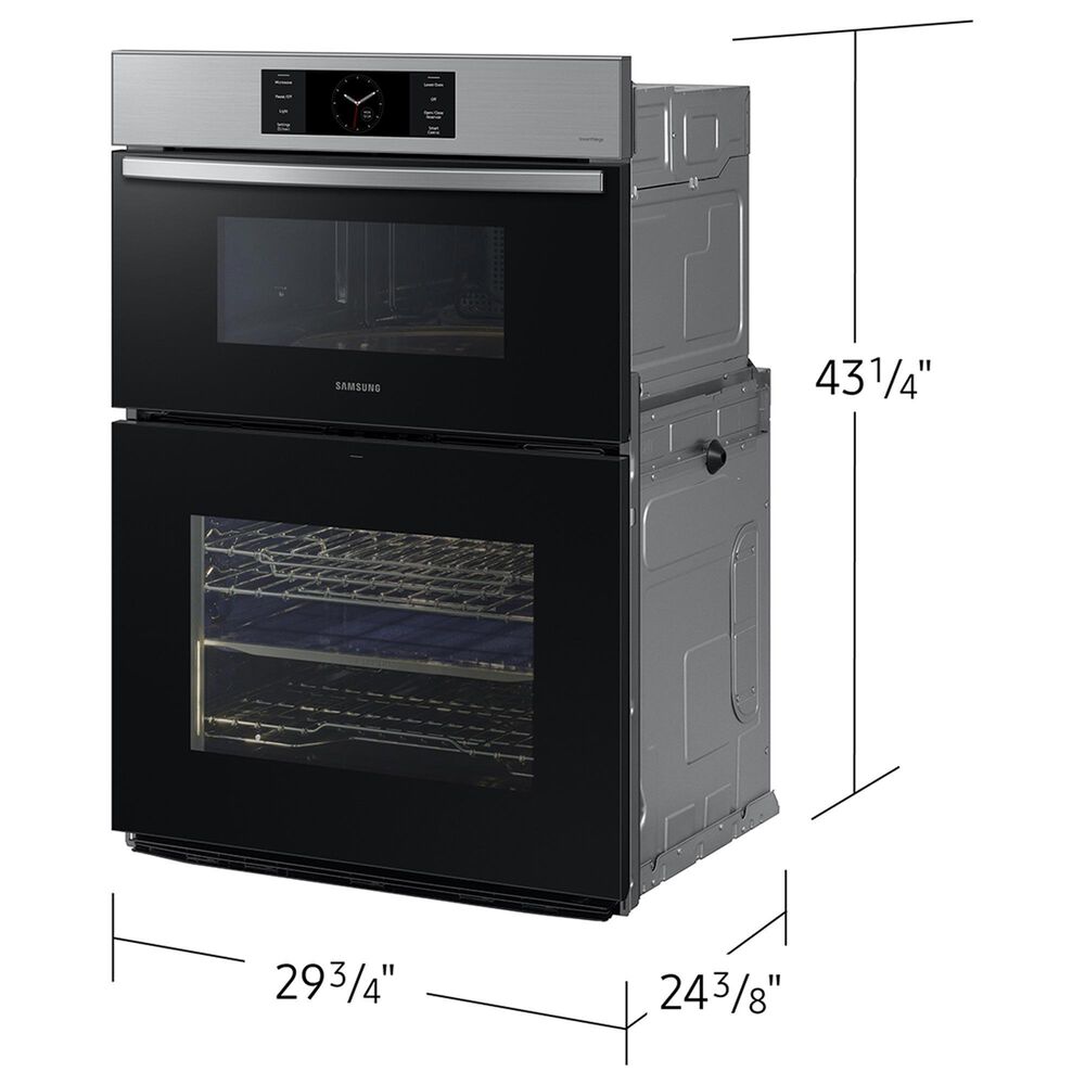 Samsung Bespoke 2-Piece Kitchen Package with Stainless Steel Bespoke 30" Combination Wall Oven and Black 30" Induction Cooktop, , large