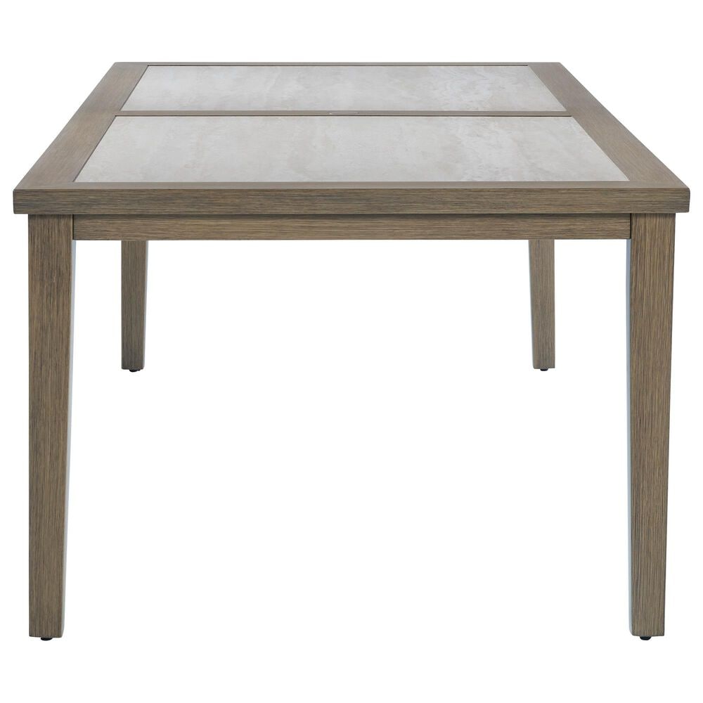 Ashley Rainier Ranch 7-Piece Patio Rectangular Dining Set in Brown and Beige, , large