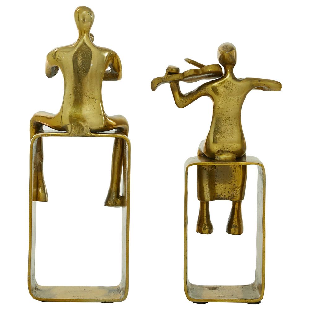 Maple and Jade 14&quot; Musician Sculpture in Gold &#40;Set of 2&#41;, , large