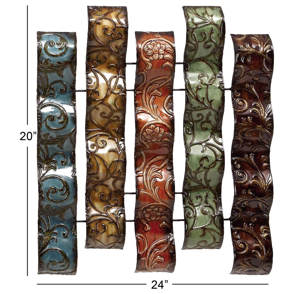 Maple and Jade 20&quot; x 24&quot; Abstract Wall Decor in Aqua, Beige, Red, Pale Green and Dark Brown, , large
