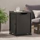 Hearth and Haven Outdoor Metal Tank Holder Side Table with Door in Matte Black, , large