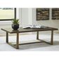 Ashley Balintmore Retangular Coffee Table in Warm Brown and Antiqued Gold, , large