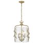 Golden Lighting Calla 3-Light Wide Pendant with Hammered Water Glass Shade in White Gold, , large