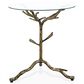 Furniture of America Lalia Side Table with Tempered Glass Top and Tree Branch Base in Matte Gold, , large