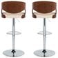 Lumisource Pino Adjustable Swivel Barstool with Cream Cushion in Chrome and Walnut (Set of 2), , large