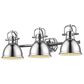 Golden Lighting Duncan 3-Light Bath Vanity in Chrome with Chrome Shades, , large