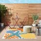 Nourison Aloha 12" x 15" Blue, Yellow and Orange Indoor/Outdoor Area Rug, , large