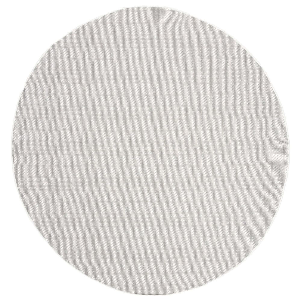 Safavieh Bermuda BMU802A 8" Round Ivory and Light Grey Indoor/Outdoor Area Performance Rug, , large