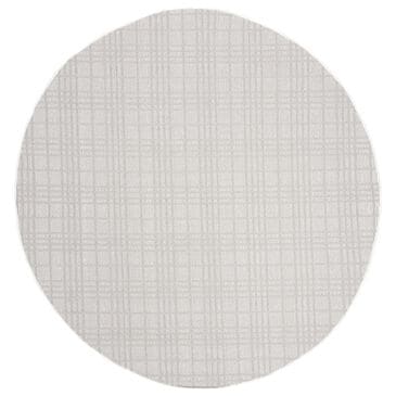 Safavieh Bermuda BMU802A 8" Round Ivory and Light Grey Indoor/Outdoor Area Performance Rug, , large