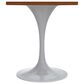 Leisuremod LeisureMod Verve Collection 27 Round Dining Table, White Base with Cognac Brown MDF Top, , large