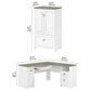 Bush Fairview 3-Piece Office Desk and File Cabinet Set in Shiplap Gray and Pure White, , large