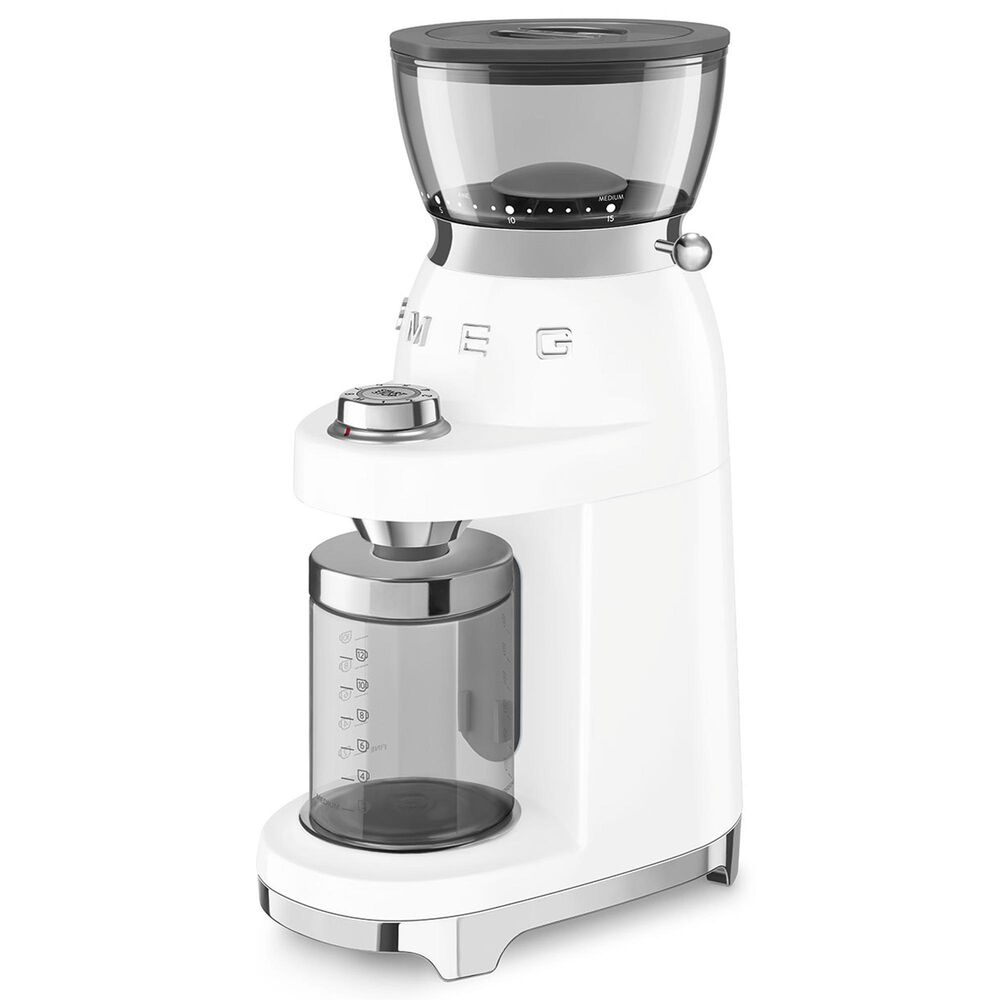 SMEG Conical Burr Coffee Grinder in White, , large