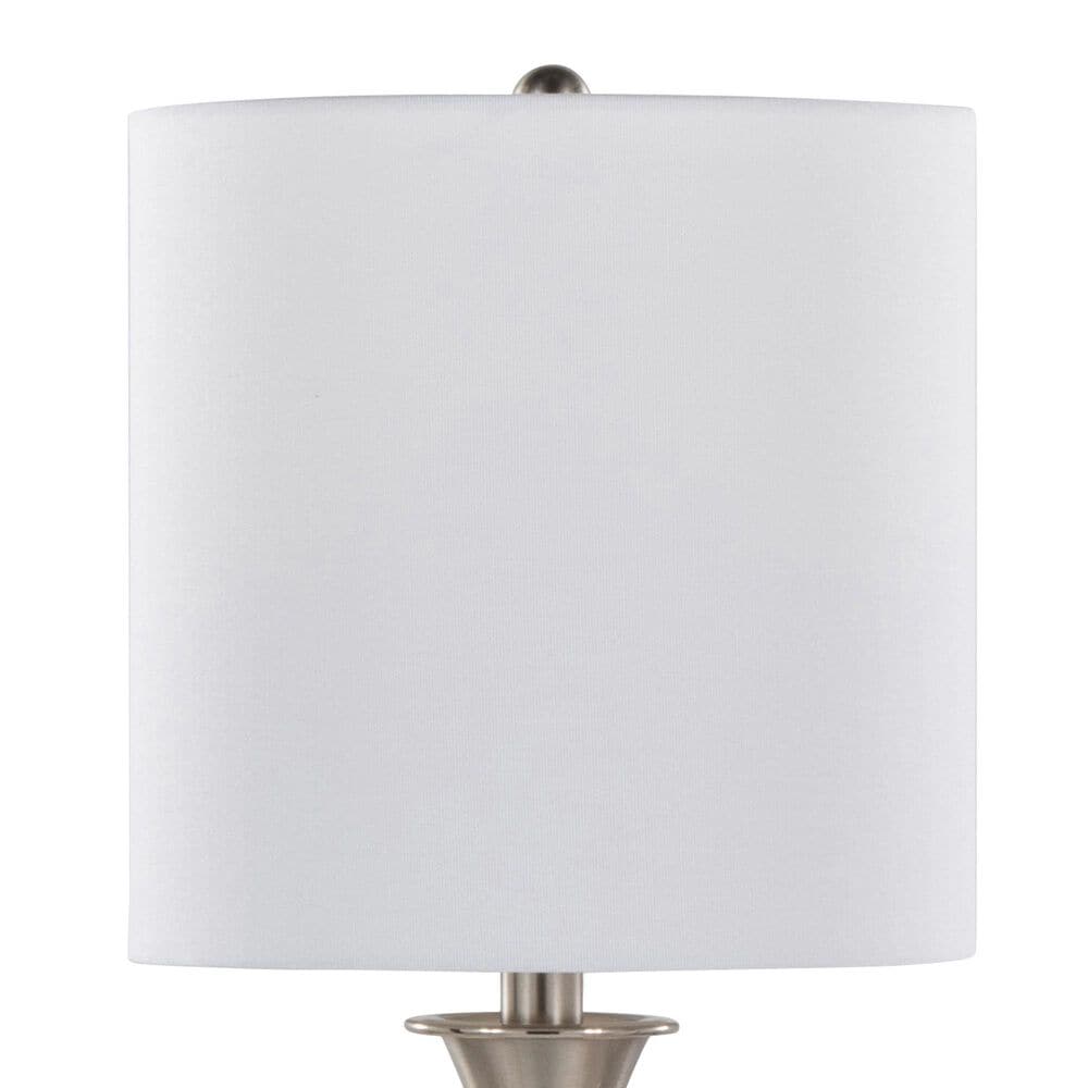 Grandview Gallery Sawyer 25&quot; Table Lamp with Light Grey Linen Shade in Brushed Nickel, , large