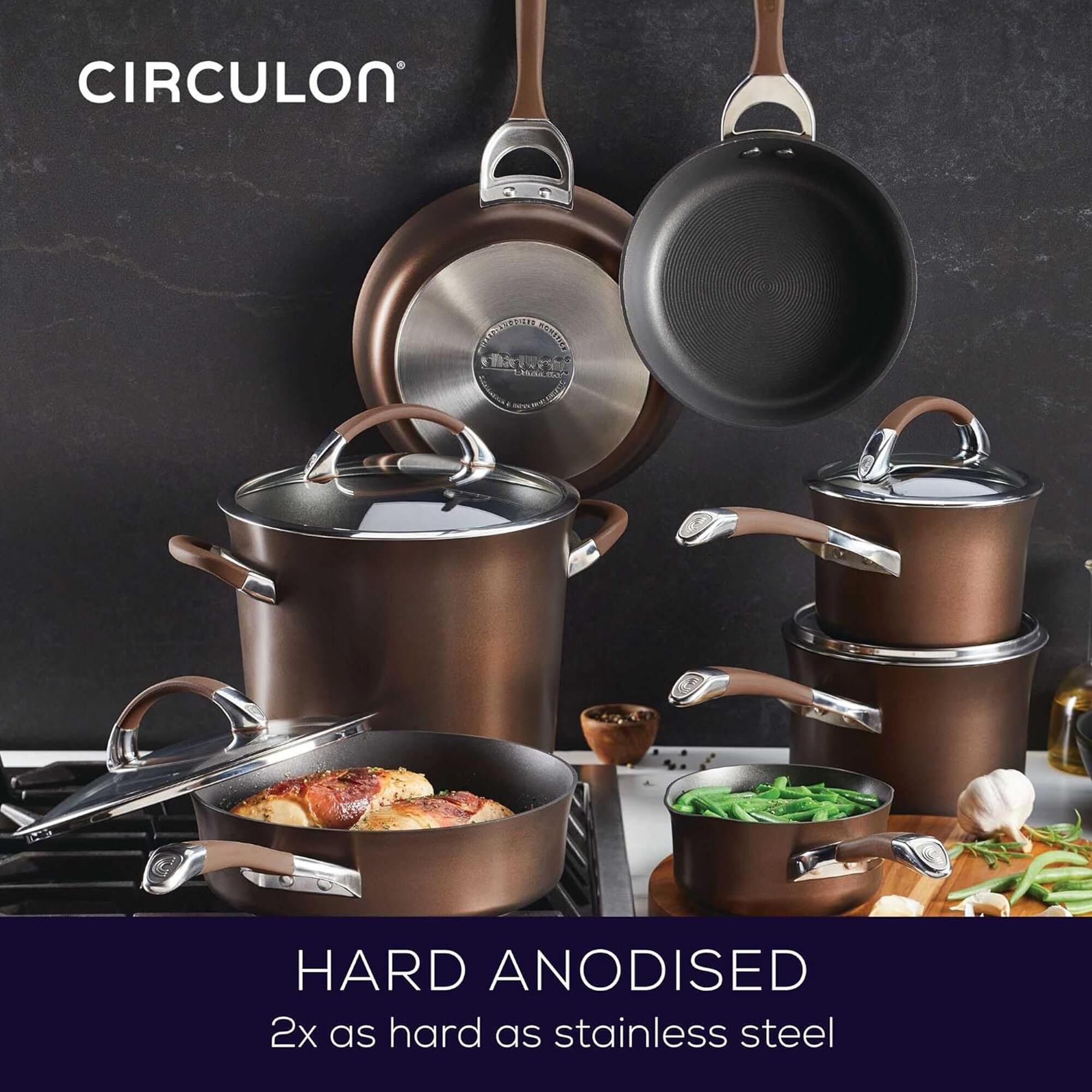 Circulon 11 Piece Pan Set Symmetry - Chocolate