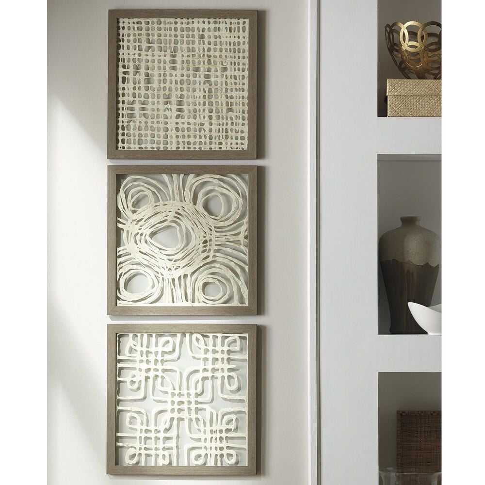 Ashley Odella 20&quot; x 20&quot; Wall Decor in Cream &#40;Set of 3&#41;, , large