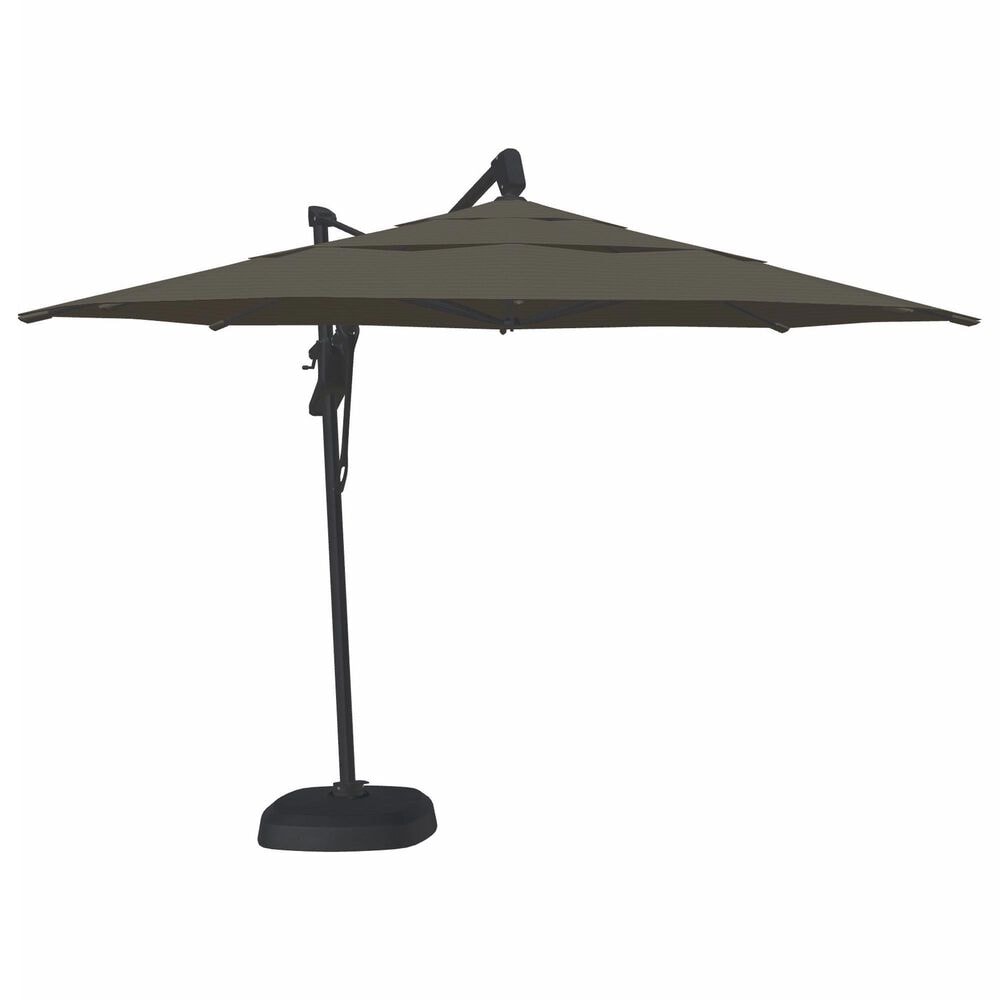 Garden Party Starlux AKZ Plus 11" Octagon Cantilever Umbrella with Black Base in Latitude Gray, , large