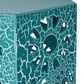 Hearth and Haven Eliana 2-Piece Outdoor Hexagon Metal Side Table Set with Sunburst Cut Out Design in Teal, , large