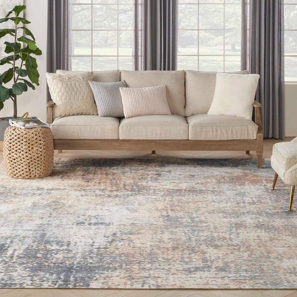 Nourison Astra Machine Washable Abstract 9&#39; x 12&#39; Multicolor Area Rug, , large