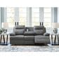 Ashley Side-Swipe Manual Reclining Sofa in Charcoal, , large