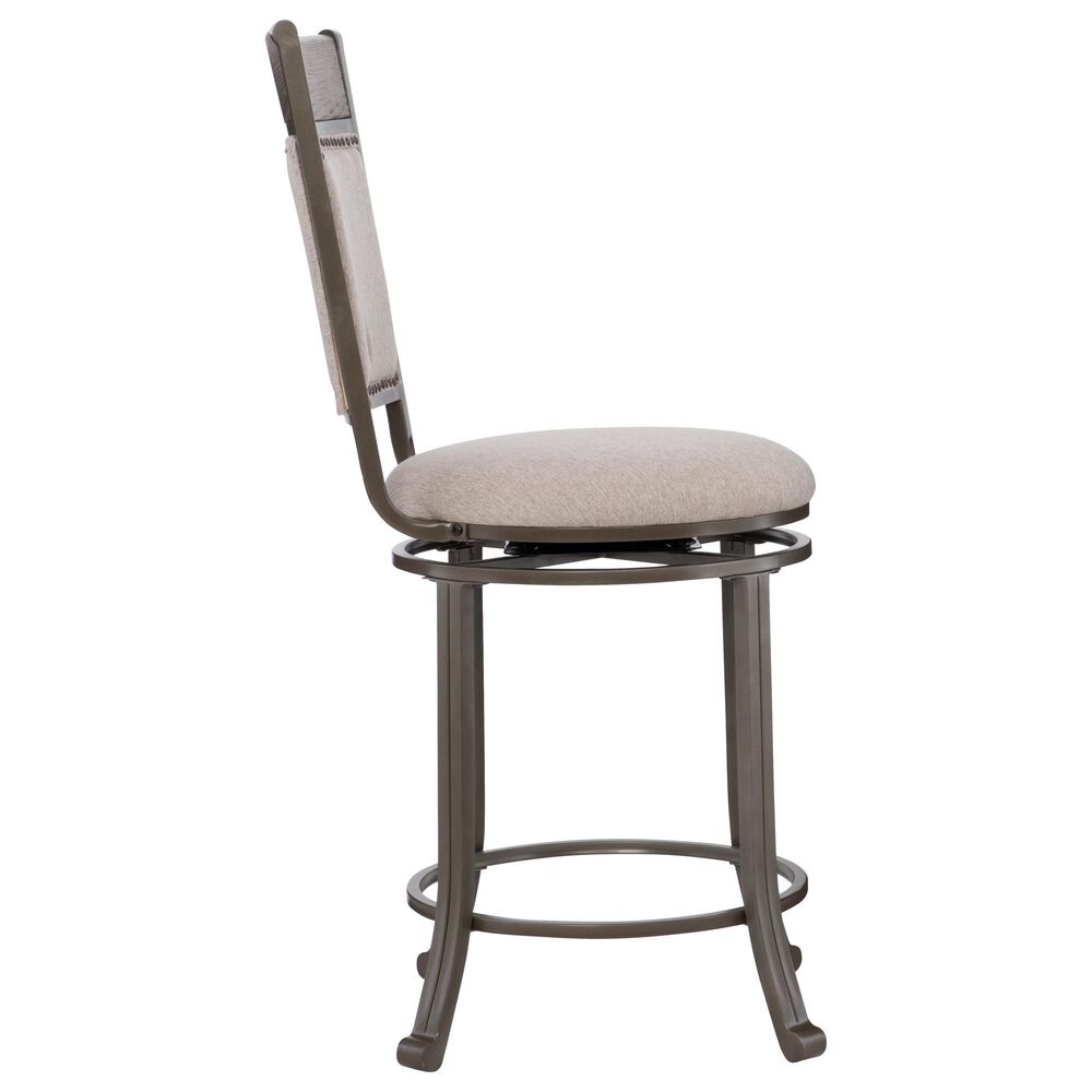 Linon Home Decor Franklin Swivel Counter Stool in Pewter, , large