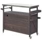 HOMLUX 50" Outdoor Kitchen Island in Dark Brown and Stainless Steel, , large
