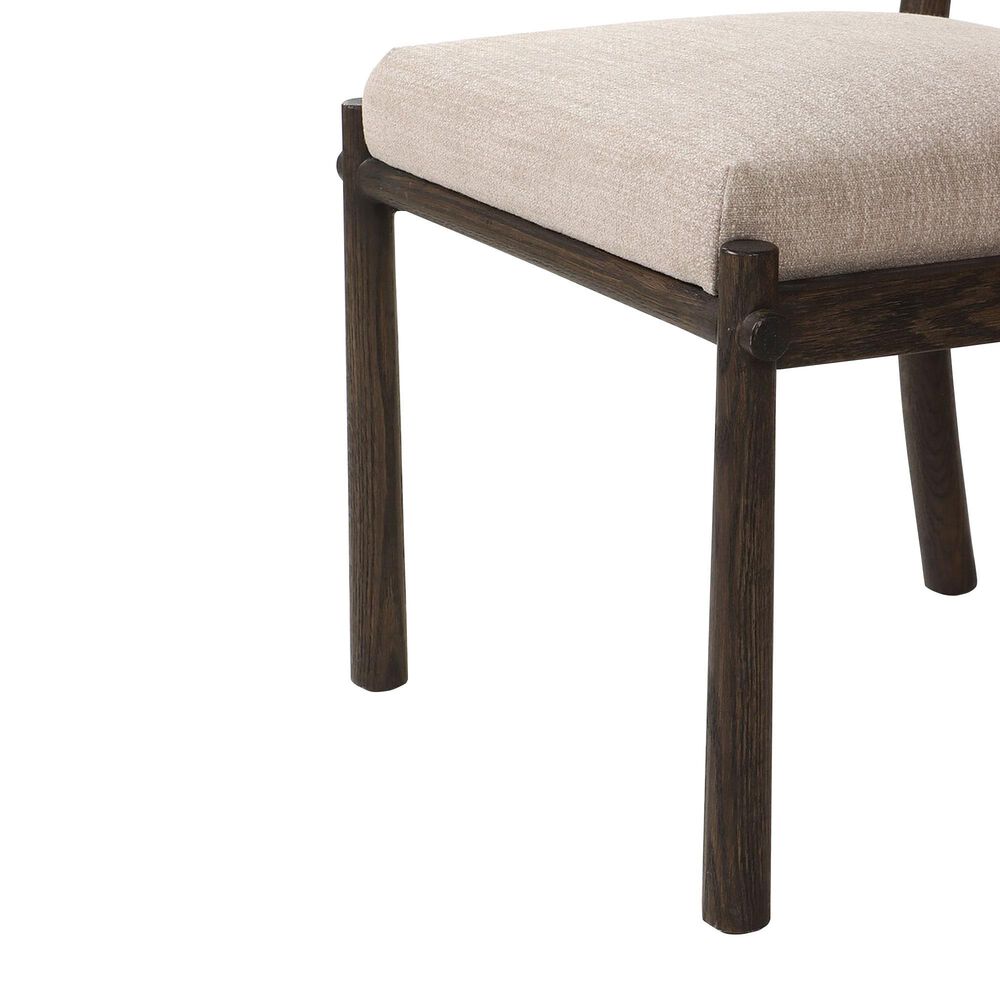 Four Hands Akiro Dining Side Chair with Laken Stone Fabric in Warm Oak, , large