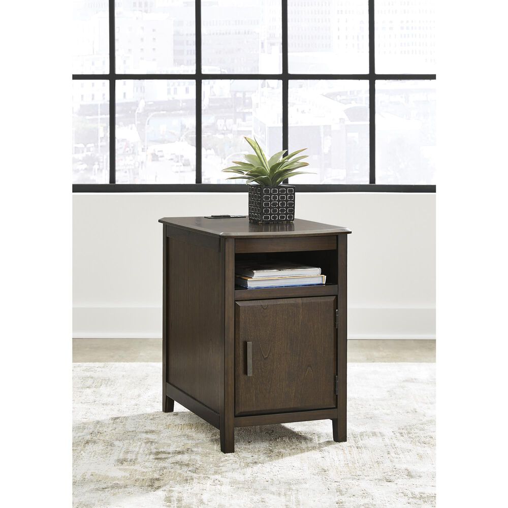 Ashley Devonsted Chairside End Table in Dark Brown, , large