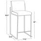 Lumisource Fuji High Back Counter Stool with Black Velvet Cushion in Stainless Steel (Set of 2), , large