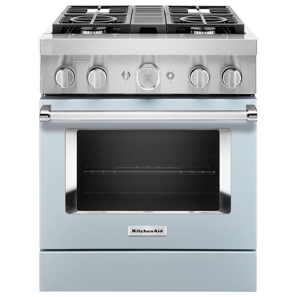KitchenAid 4.1 Cu. Ft. Freestanding Dual Fuel Range with True Convection in Misty Blue, , large