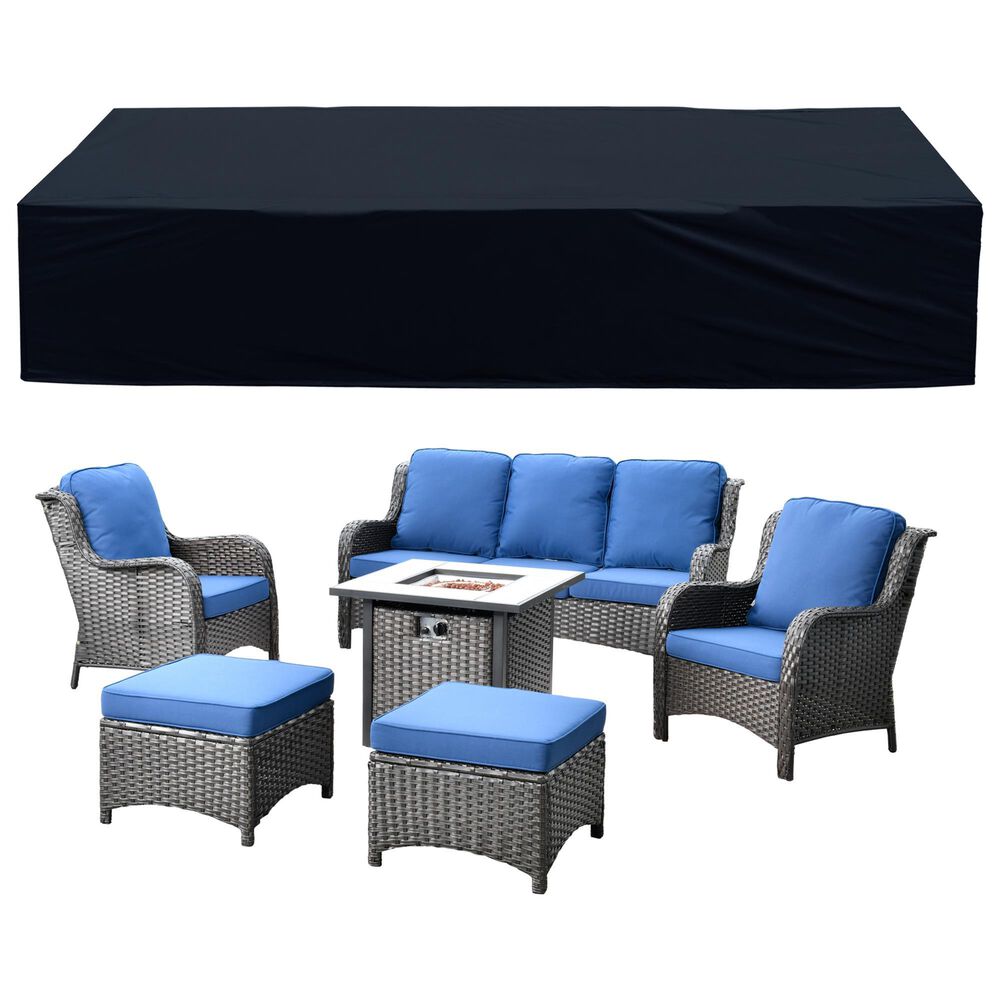 HOMLUX 126" Waterproof Patio Cover with Adjustable Drawstring in Black, , large
