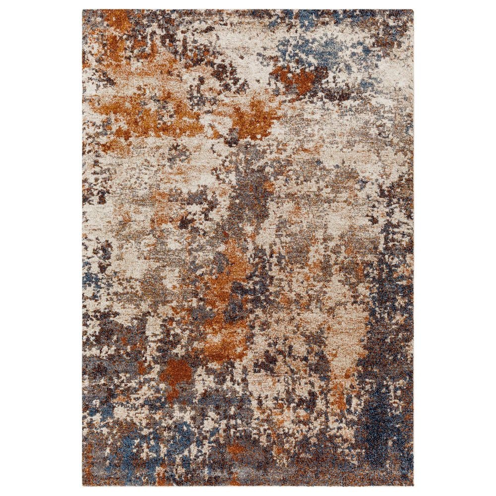 Surya Tuscany TUS-2328 Cream, Gray, Light Beige, Dusty Coral, Brown and Blue 12" x 15" Area Rug, , large