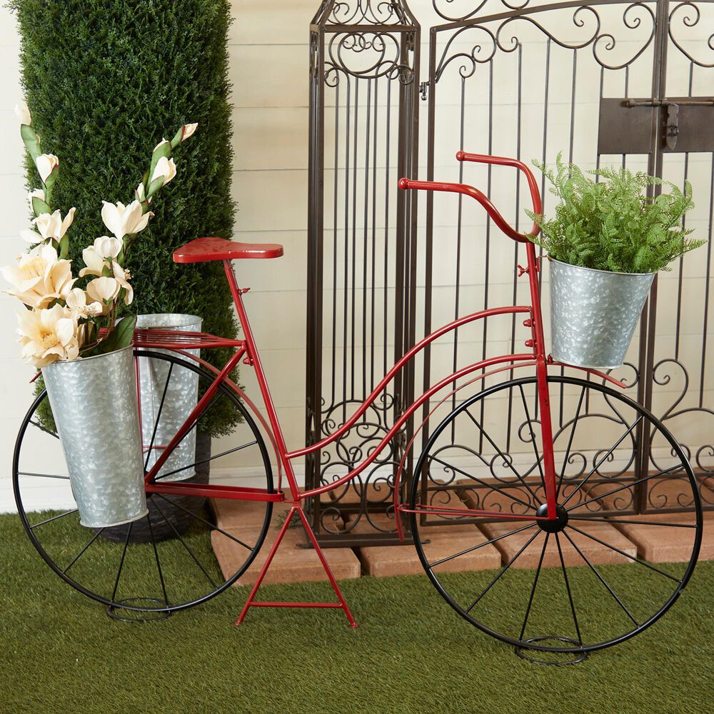 Maple and Jade Vintage Plantstand in Red and Silver, , large