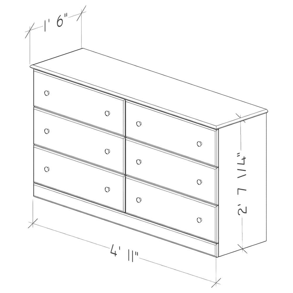 Lemoore Essential 59&quot; 6-Drawer Dresser in Park Elm, , large