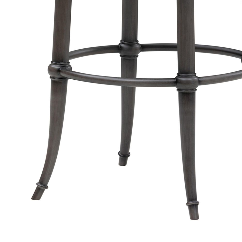 Armen Living Vince Bar Height Stool with Mushroom Brown Upholstery in Antique Pewter, , large