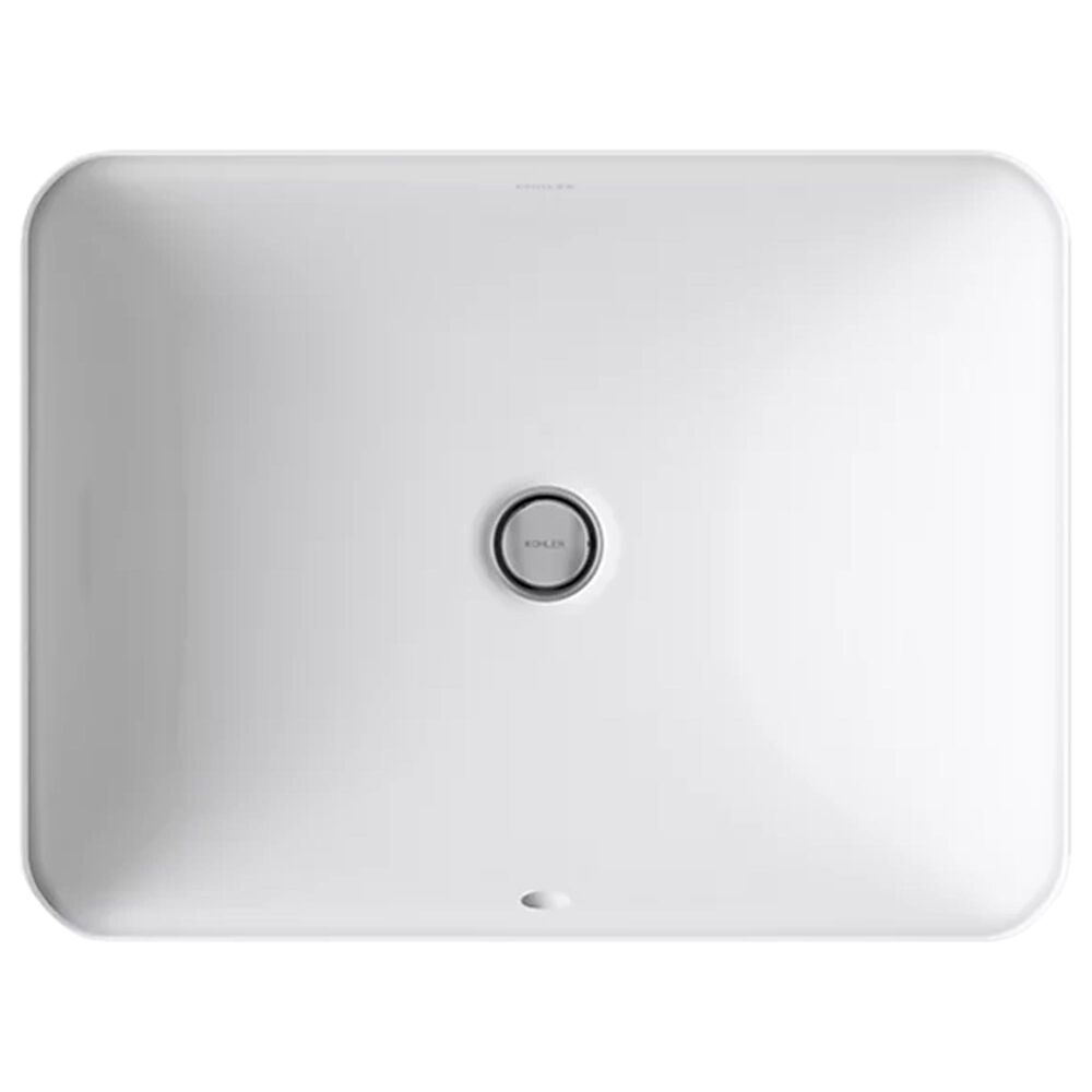 Kohler Caxton Rectangular Undermount Bathroom Sink in White, , large
