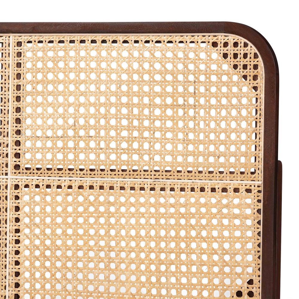 Baxton Studio Lainer Queen Panel Headboard in Dark Brown and Natural Brown, , large