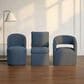 Hawthorne Furniture Upholstered Curved Back Swivel Side Chair in Denim Blue, , large