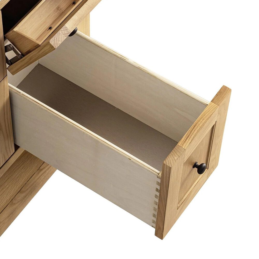 James Martin Vanities Breckenridge 36&quot; Single Bathroom Vanity in Light Natural Oak with 3 cm Ethereal Noctis Quartz Top and Rectangular Sink, , large