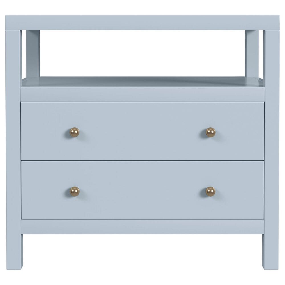 Butler Specialty Company Nora 2-Drawer Wide Nightstand with Open Shelf in Light Blue, , large